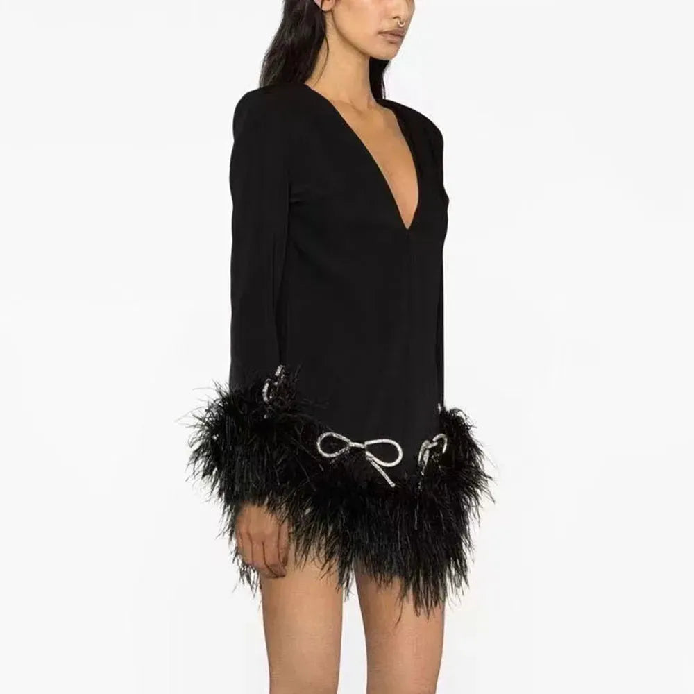 Macao Feather Mini Dress