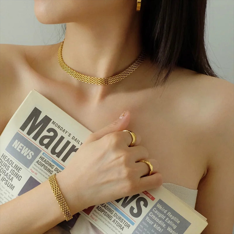 Alice Gold Choker Chain Set
