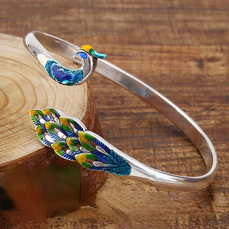 Peacock Cuff Bracelet