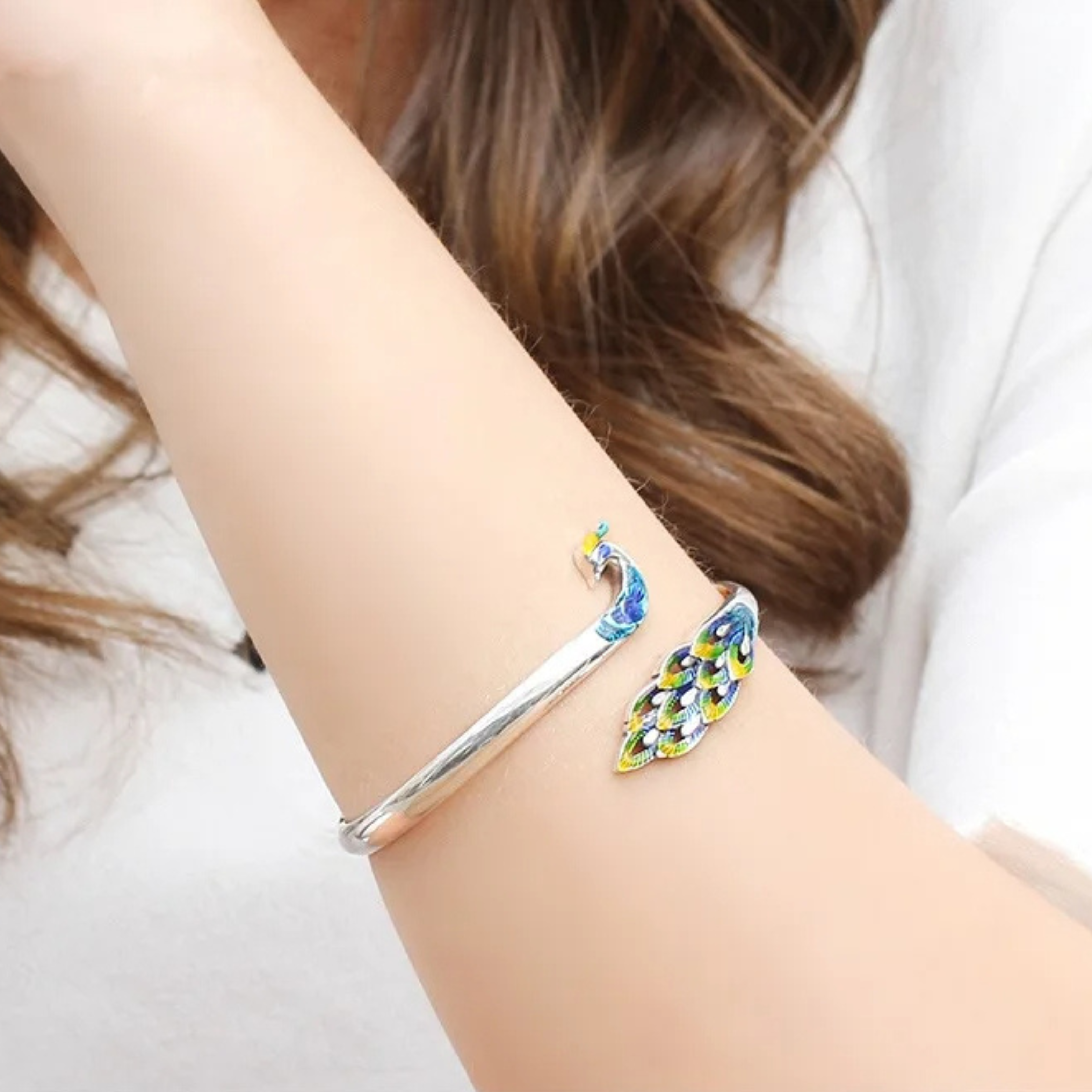 Peacock Cuff Bracelet