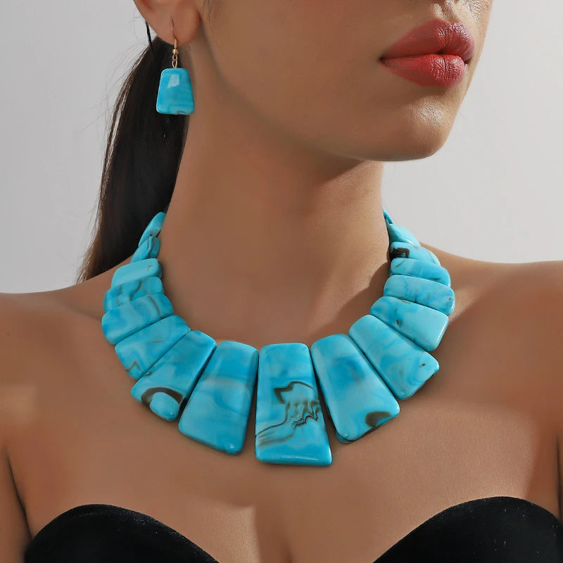 Resin Necklace & Earring Set