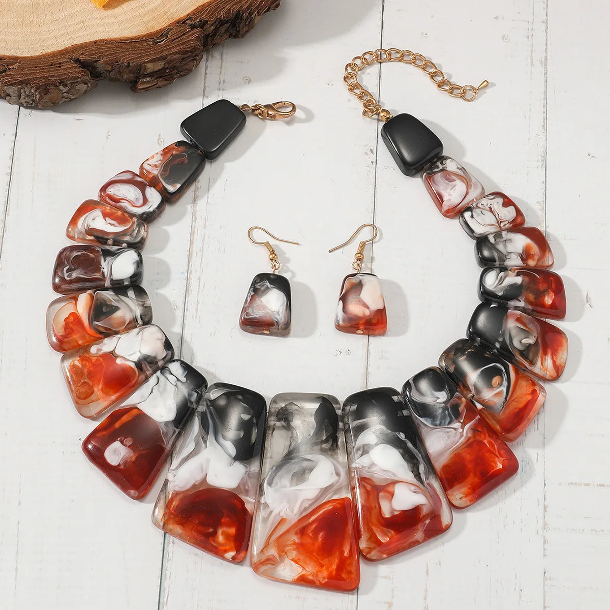 Resin Necklace & Earring Set