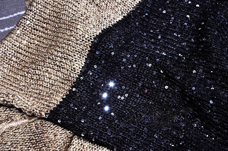 Splicing Sequined Sweater