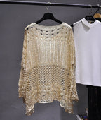 Hollow Sequined Blouse