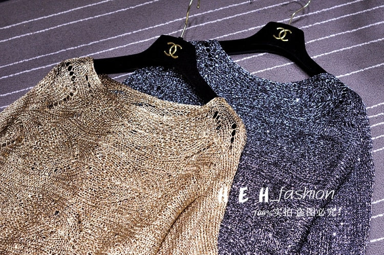 Sequined Knitted Pullover