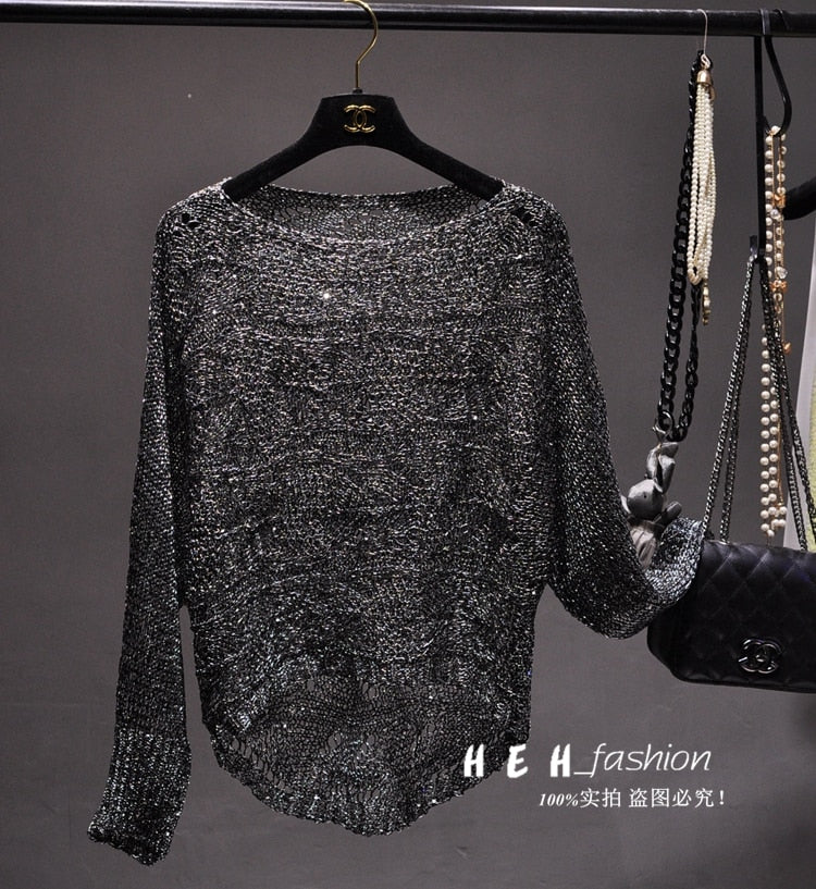 Sequined Knitted Pullover