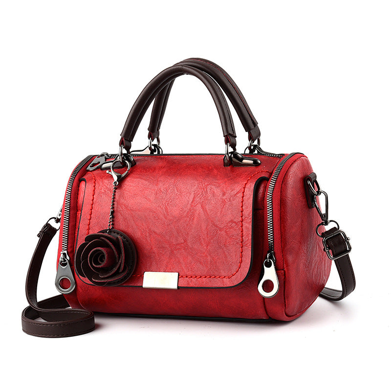 Vegan Leather Flower Handbag
