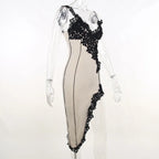 Bodycon Lace Midi Dress