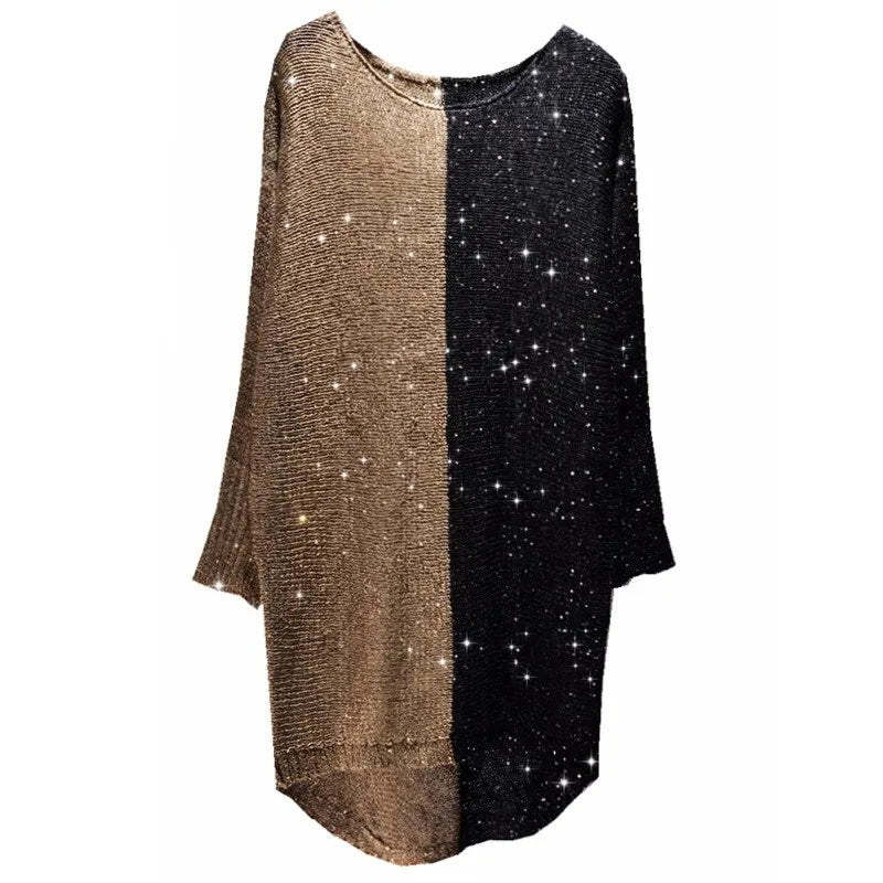 Splicing Sequined Sweater