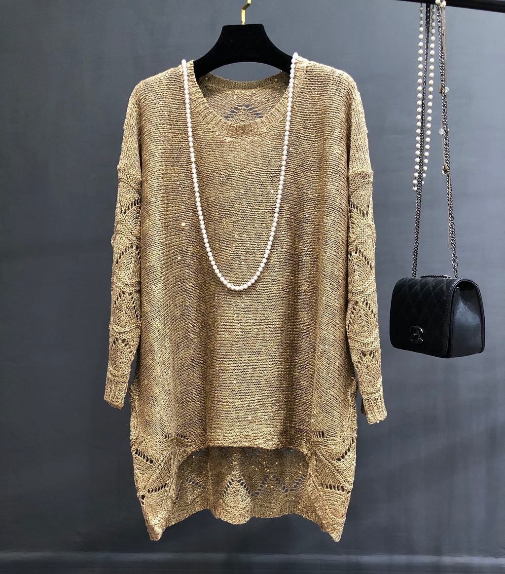 Loose Sequined Sweater