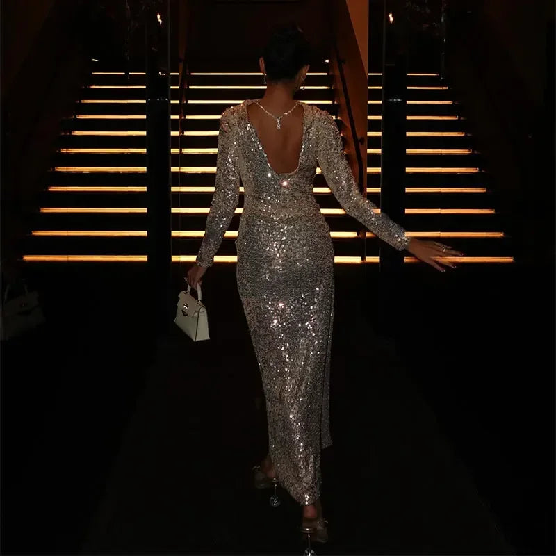 Sequined Maxi Dress