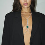 Green Crystal Chest Chain