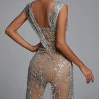 Glitter Mesh Mini Dress