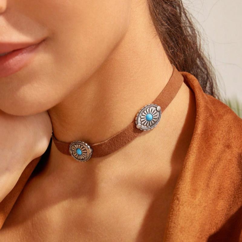 Desert Suede Concho Choker