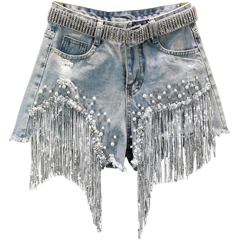 Tassel Denim Shorts