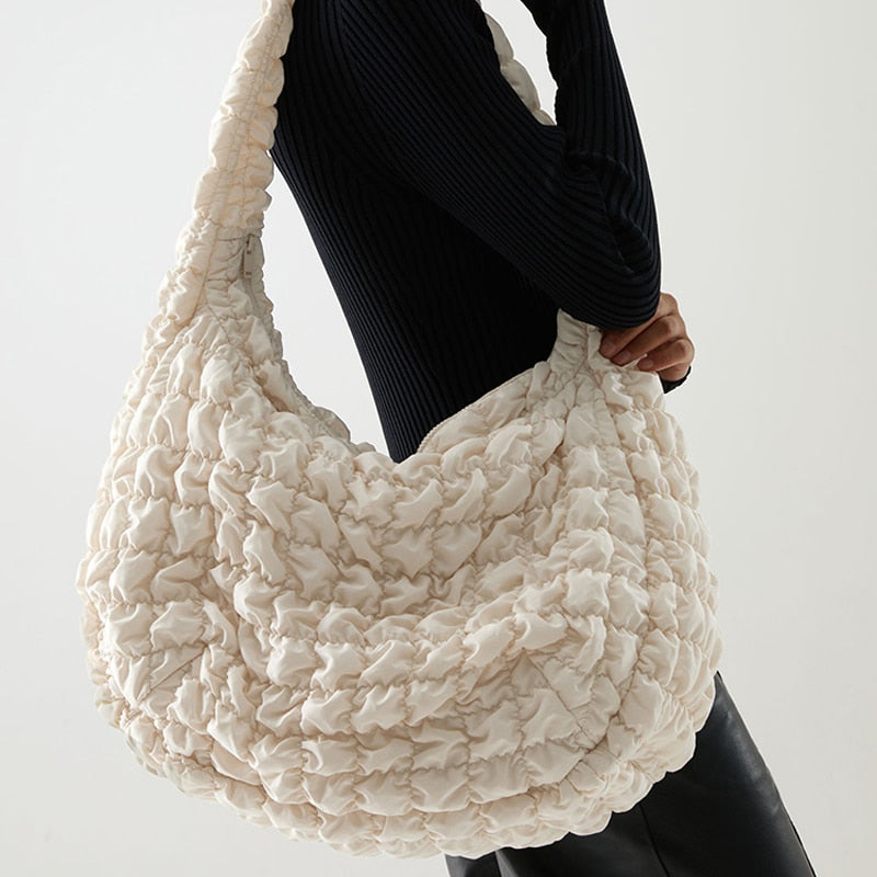 Ruched Tote Handbag