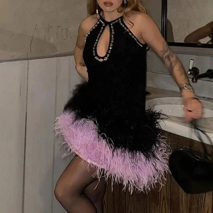 Sequined Feather Dress