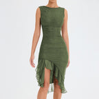 Elegant Ruffle Midi Dress