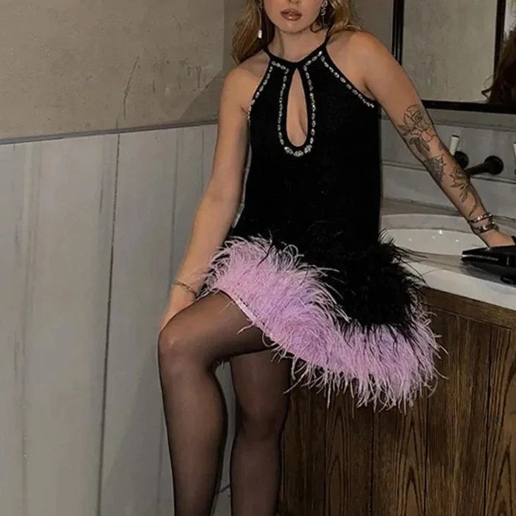 Sequined Feather Dress