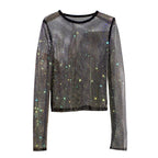 Shiny Long Sleeve Top