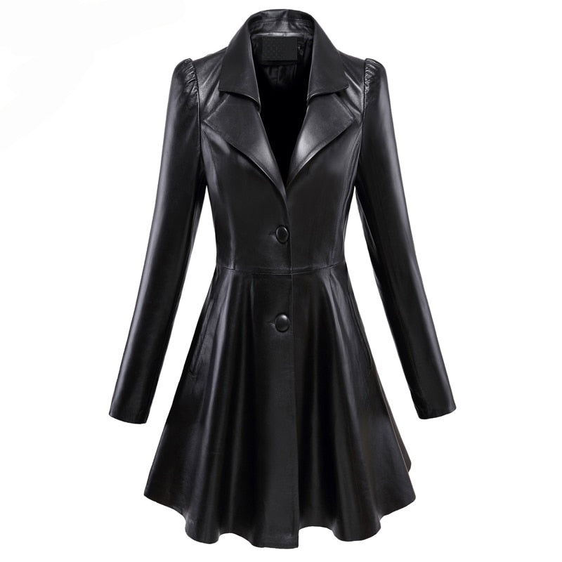 Leather Skirted Coat