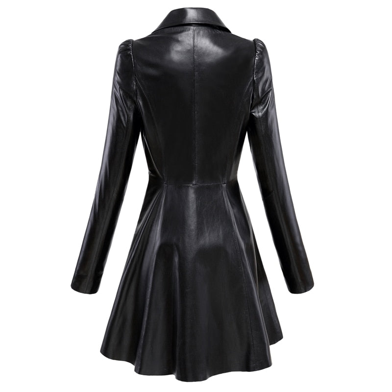 Leather Skirted Coat