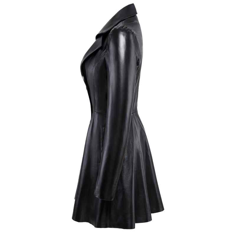 Leather Skirted Coat